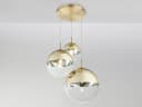 GLOBO LIGHTING LED Pendelleuchte Gold Glas-Cluster Bild 3
