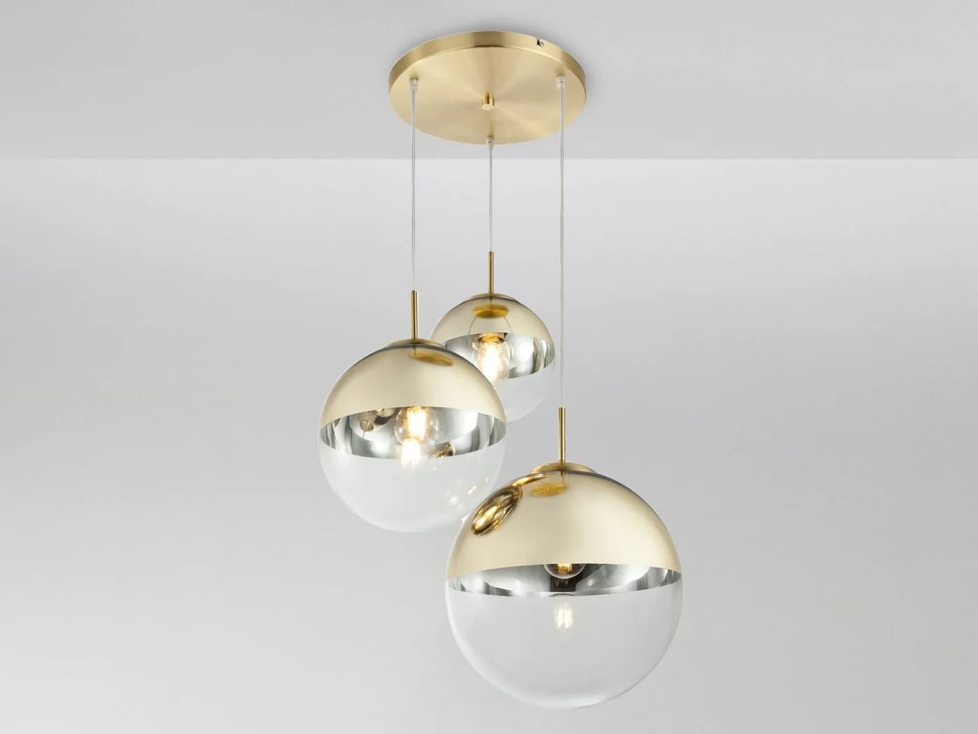 GLOBO LIGHTING LED Pendelleuchte Gold Glas-Cluster - Bild 3