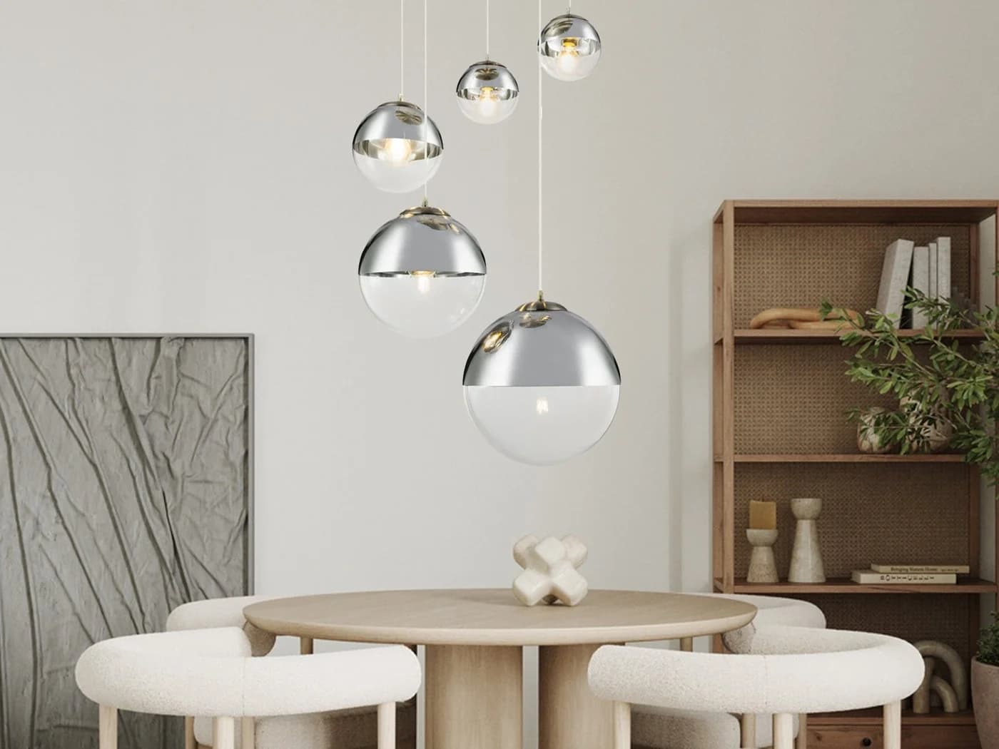 GLOBO LIGHTING LED Pendelleuchte mit 5 Glaskugeln und E27 Fassung