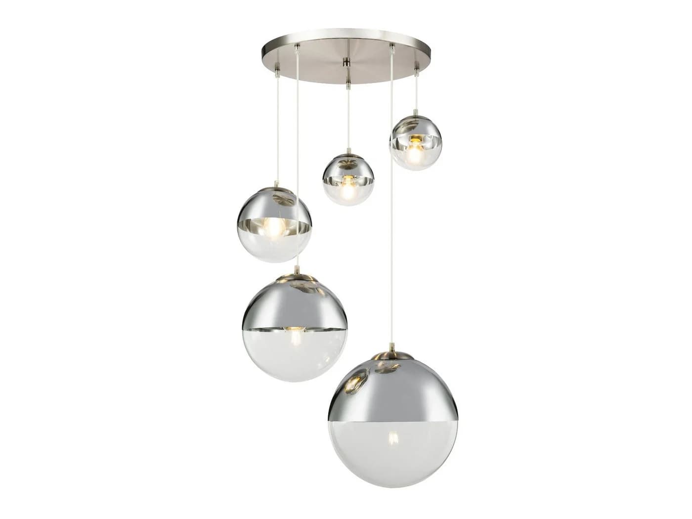 GLOBO LIGHTING LED Pendelleuchte mit 5 Glaskugeln und E27 Fassung - Bild 2