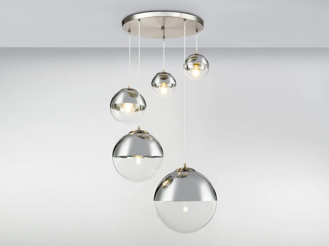GLOBO LIGHTING LED Pendelleuchte mit 5 Glaskugeln und E27 Fassung - Bild 3