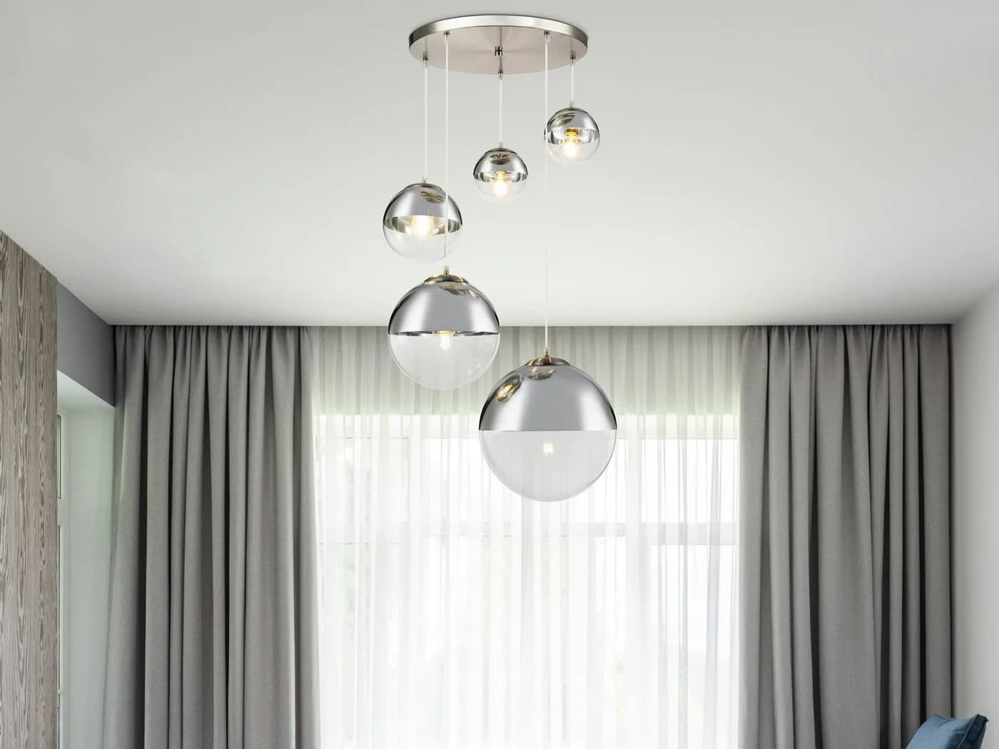 GLOBO LIGHTING LED Pendelleuchte mit 5 Glaskugeln und E27 Fassung - Bild 5