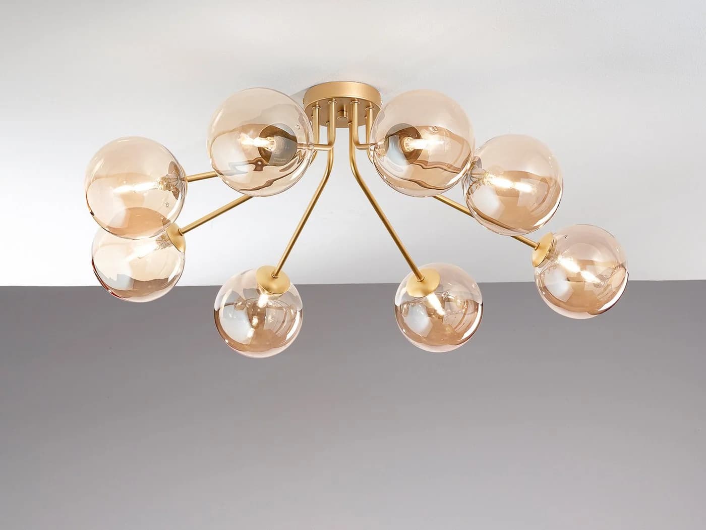 Luce Ambiente Design LED Deckenleuchte 8-flammig Gold Bernsteinfarben - Bild 3