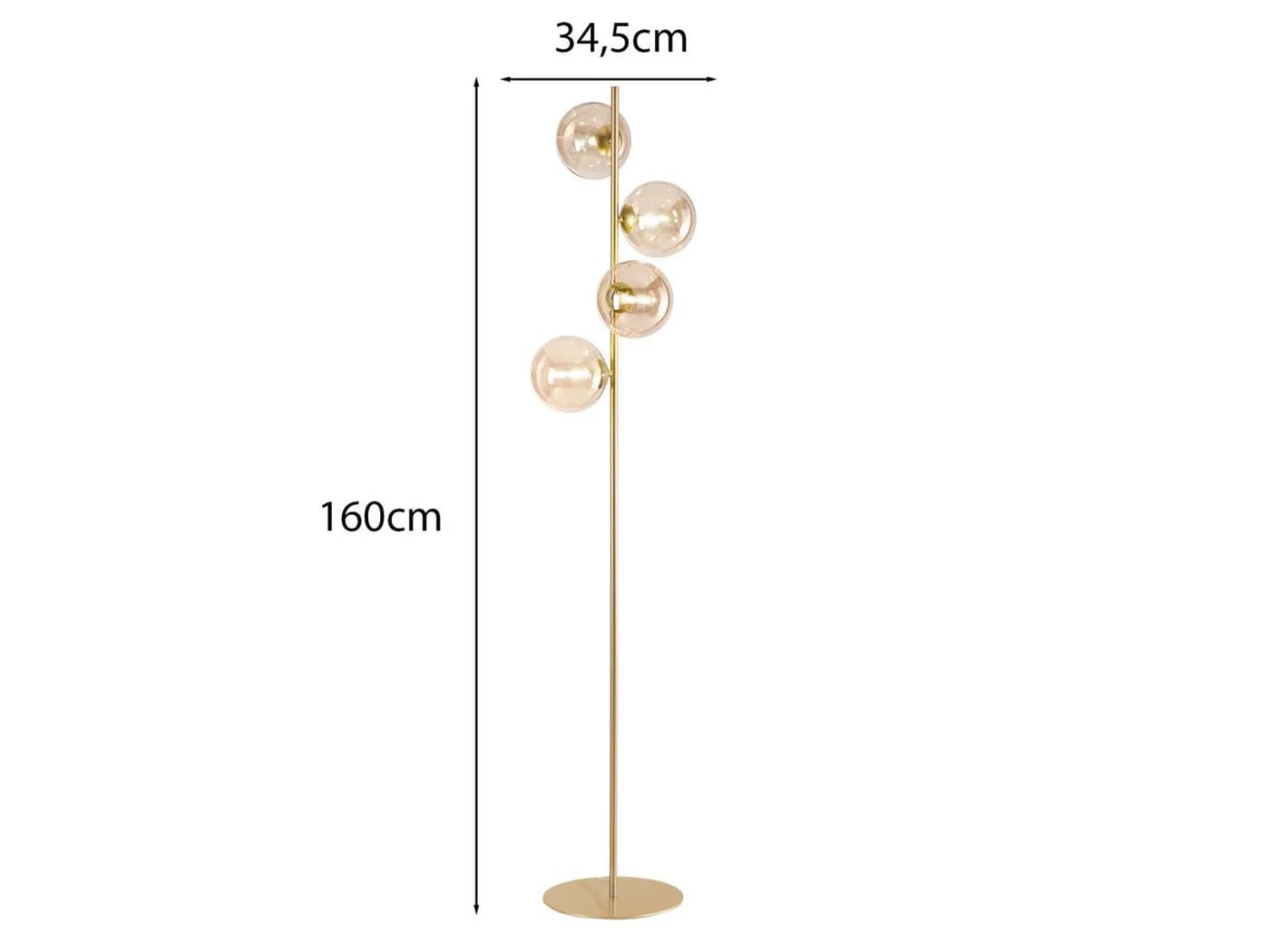 Luce Design Ambiente LED Stehlampe mit Glas-Kugeln, Höhe 160cm, Dimmfunktion, LED wechselbar, Warmweiß - Bild 3