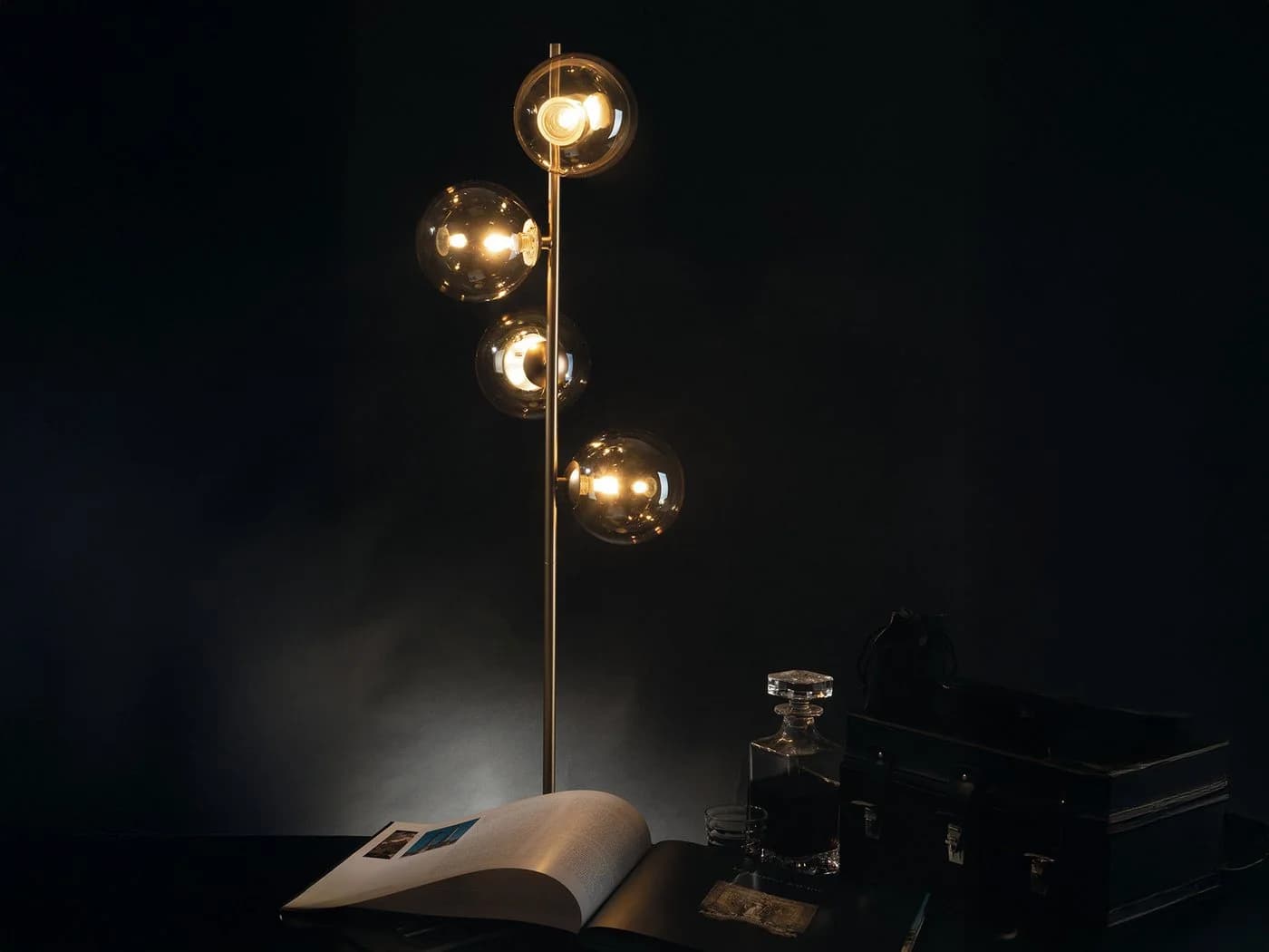 Luce Design Ambiente LED Stehlampe mit Glas-Kugeln, Höhe 160cm, Dimmfunktion, LED wechselbar, Warmweiß - Bild 5