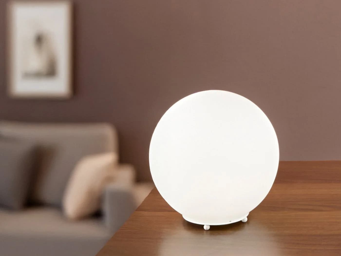 Luce Ambiente Design LED Nachttischlampe Glas-Kugel Dimmbar Warmweiß