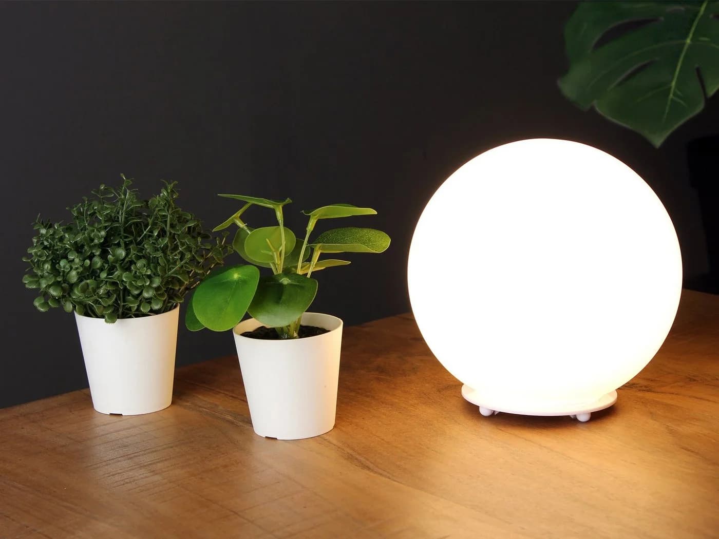 Luce Ambiente Design LED Nachttischlampe Glas-Kugel Dimmbar Warmweiß - Bild 5