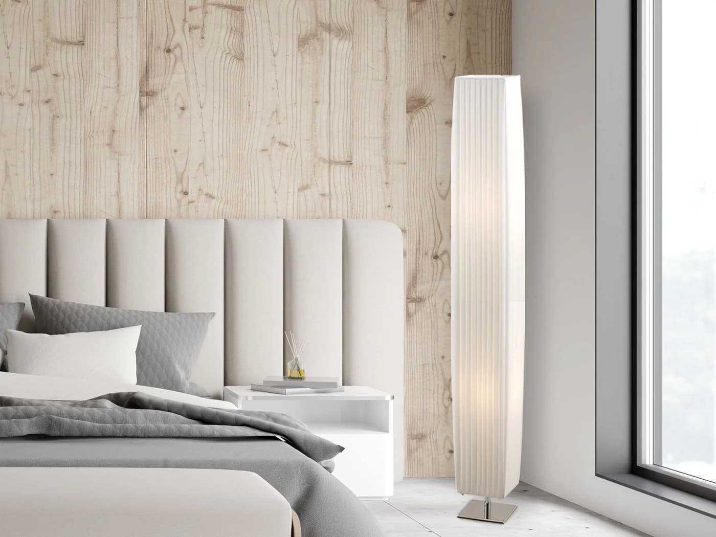 GLOBO LIGHTING LED Stehlampe mit Plisseeschirm und dimmbaren Leuchtmitteln - Bild 4
