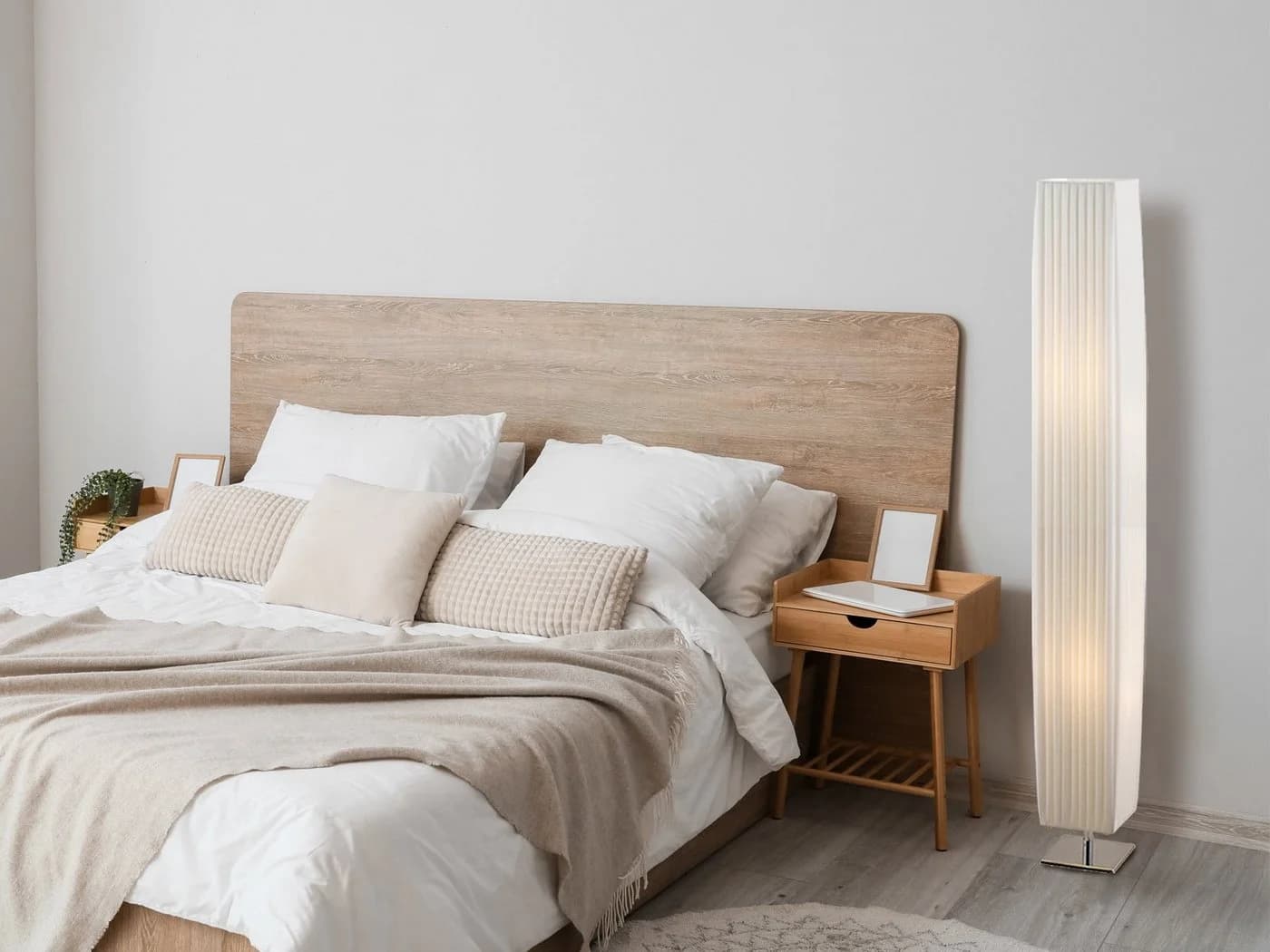 GLOBO LIGHTING LED Stehlampe mit Plisseeschirm und dimmbaren Leuchtmitteln - Bild 5
