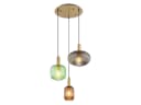 GLOBO LIGHTING LED Pendelleuchte Retro Cluster Lampe bunt Rauchglas Bild 2