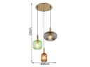 GLOBO LIGHTING LED Pendelleuchte Retro Cluster Lampe bunt Rauchglas Bild 3