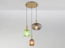 GLOBO LIGHTING LED Pendelleuchte Retro Cluster Lampe bunt Rauchglas Bild 4