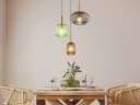 GLOBO LIGHTING LED Pendelleuchte Retro Cluster Lampe bunt Rauchglas Bild 5