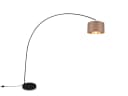 Trio Leuchten LED Bogenlampe XXL 210cm Höhe, Stoffschirm Taupe, Dimmfunktion Bild 2