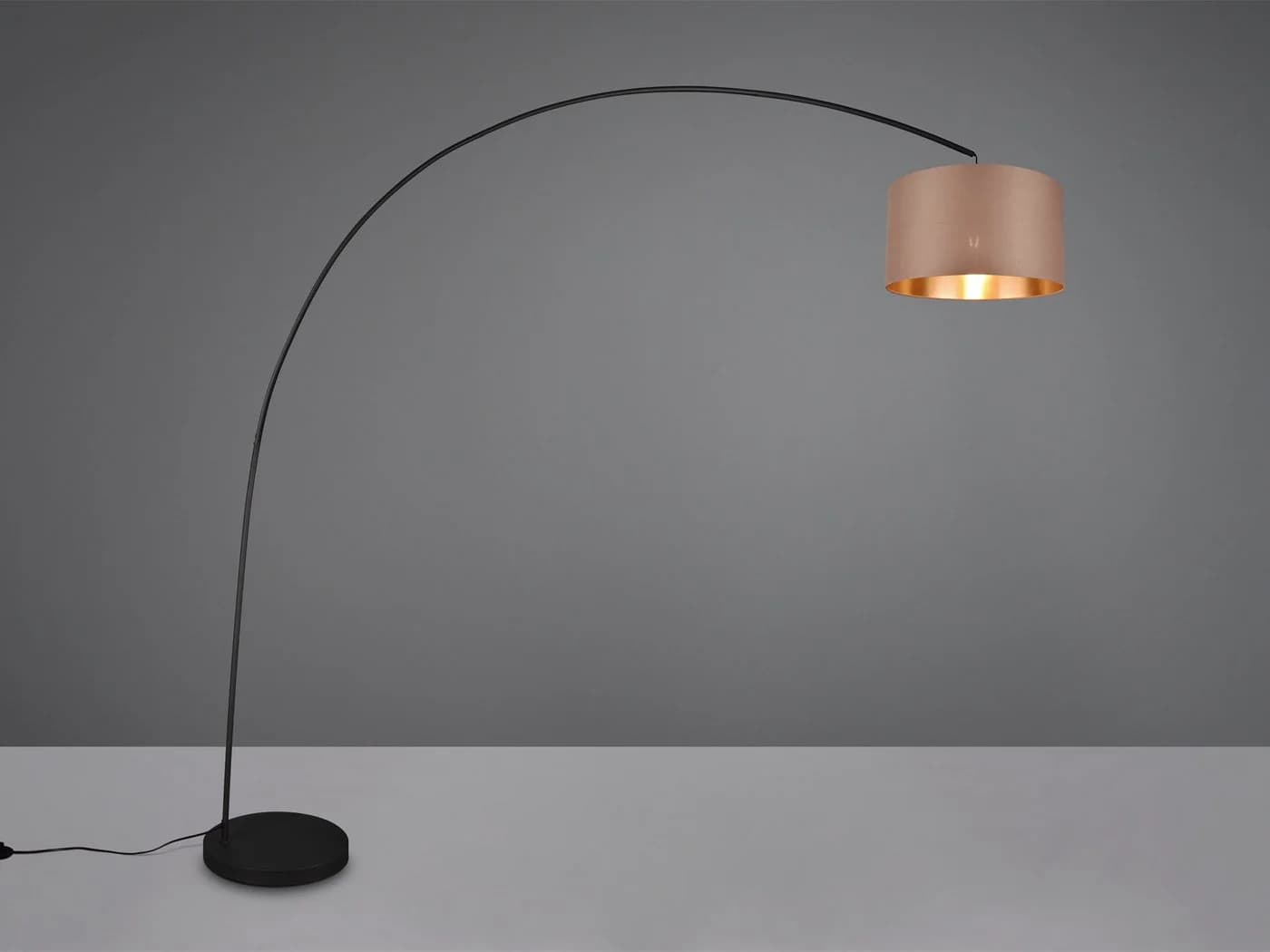 Trio Leuchten LED Bogenlampe XXL 210cm Höhe, Stoffschirm Taupe, Dimmfunktion - Bild 3