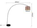 Trio Leuchten LED Bogenlampe XXL 210cm Höhe, Stoffschirm Taupe, Dimmfunktion Bild 4