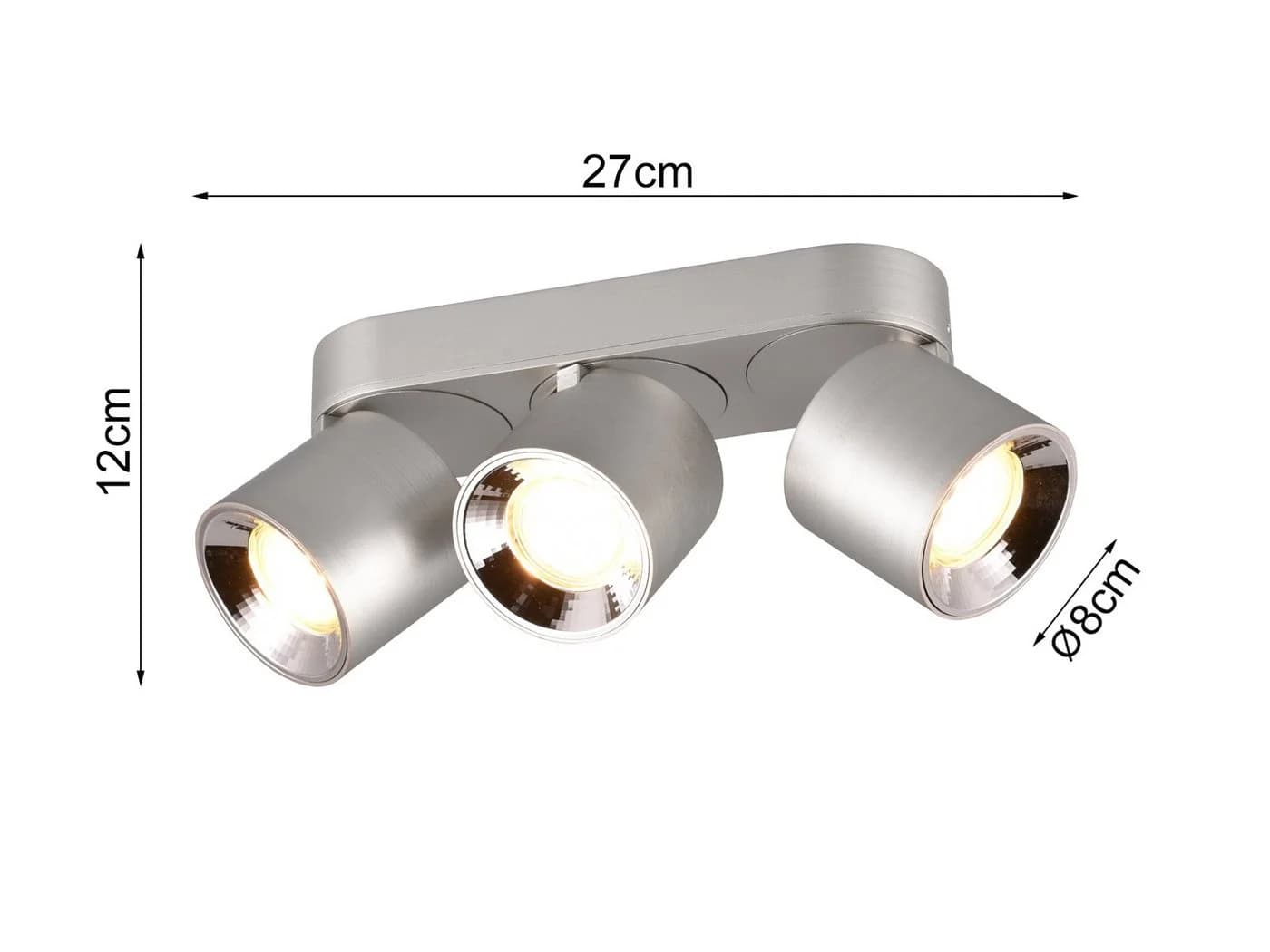 TRIO Leuchten LED Deckenstrahler Dimmfunktion Warmweiß Wandstrahler Innen Silber - Bild 3