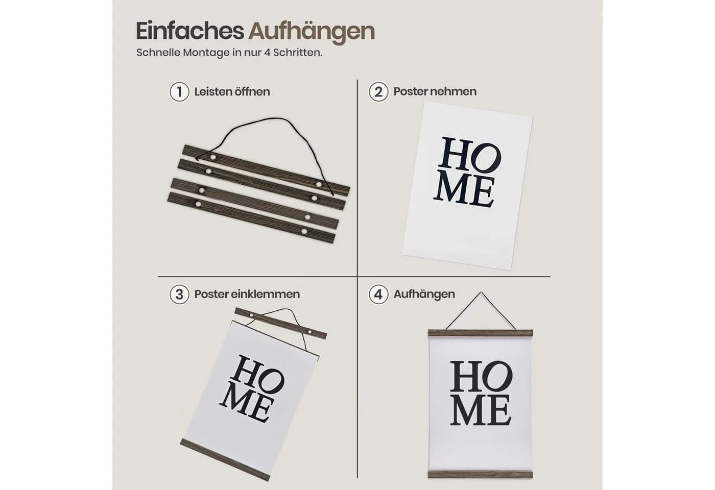 Likarto Premium-Posterleiste aus Echtholz mit Magnetfunktion - Bild 4
