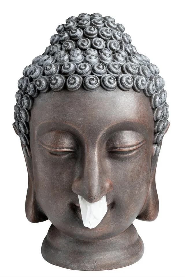 Buddha Kopf Taschentuchbox mit Nasen-Fach - Bild 2