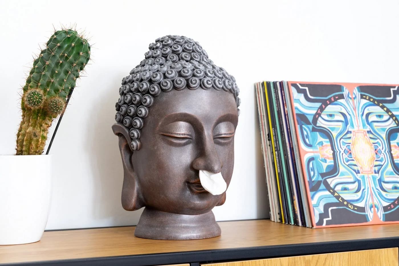 Buddha Kopf Taschentuchbox mit Nasen-Fach - Bild 4
