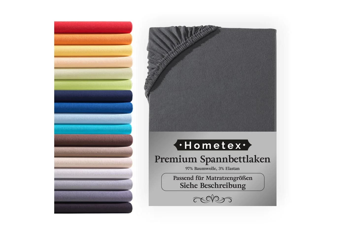 Hometex Premium Textiles Spannbettlaken Anthrazit Jersey 190 g/m² - Bild 2