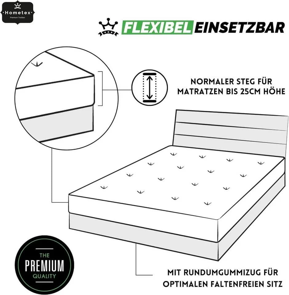 Hometex Premium Textiles Spannbettlaken Anthrazit Jersey 190 g/m² - Bild 4
