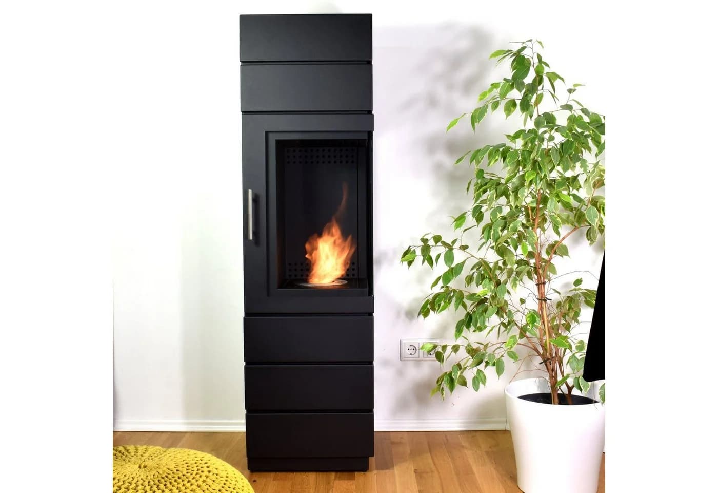 GLOW FIRE Ethanolkamin Mora Ofen Schwarz mit Heizfunktion - Bild 4