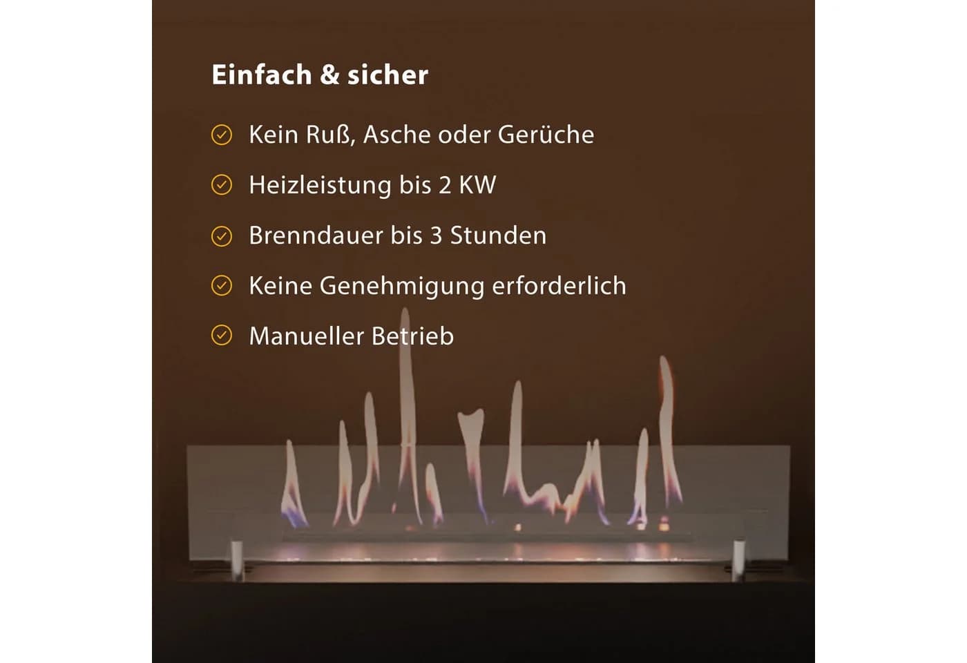 GLOW FIRE Orkland Bioethanol Kamin Weiß Echtfeuer Dekokamin - Bild 3