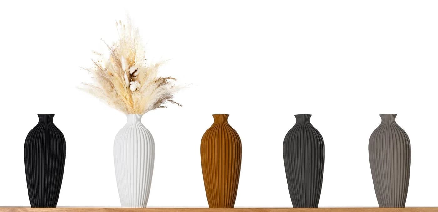 3D Vase Saskia L 30cm Nachhaltige Bodenvase PLA
