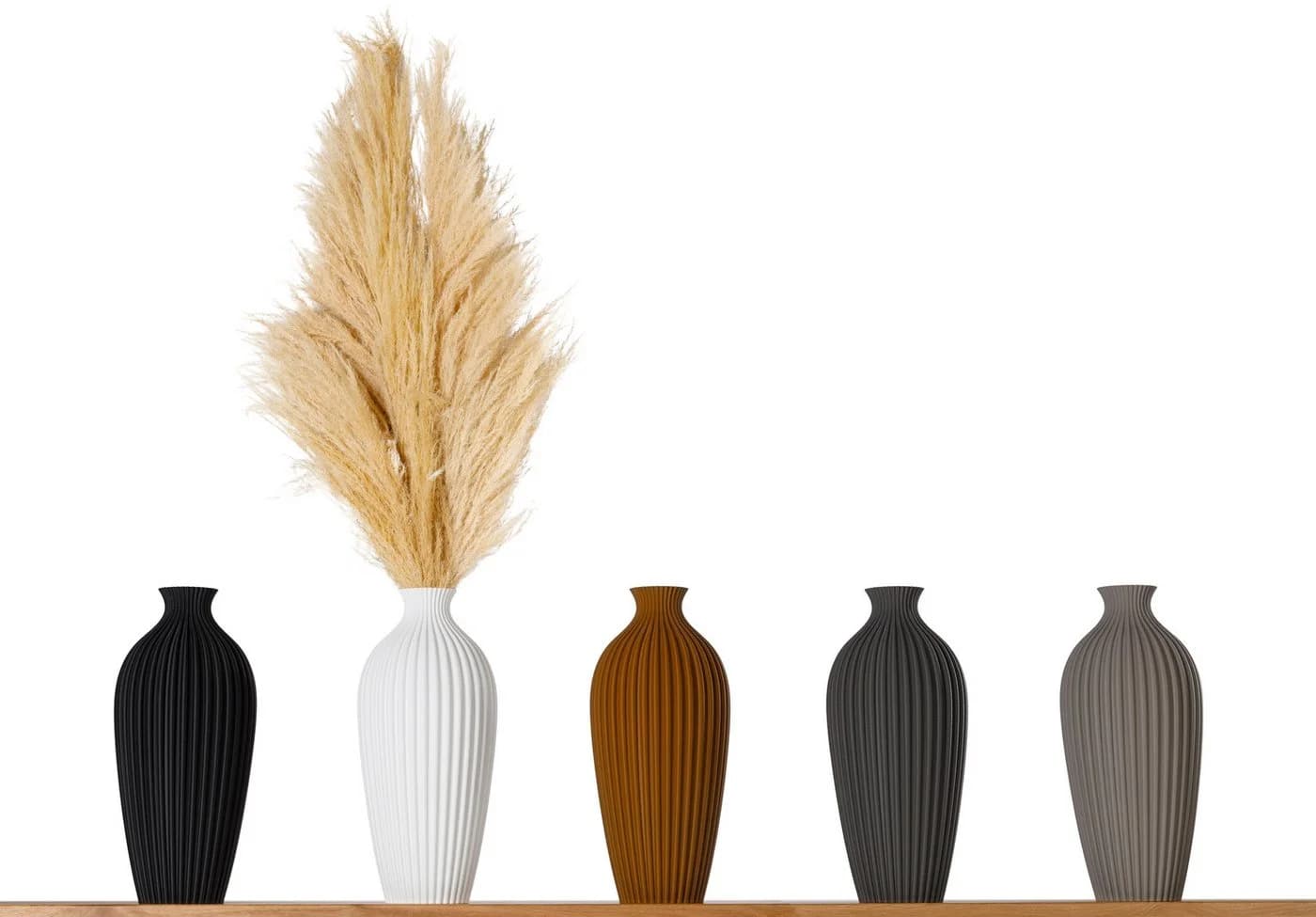 3D Vase Dekovase Saskia XL Weiß Nachhaltige Bodenvase