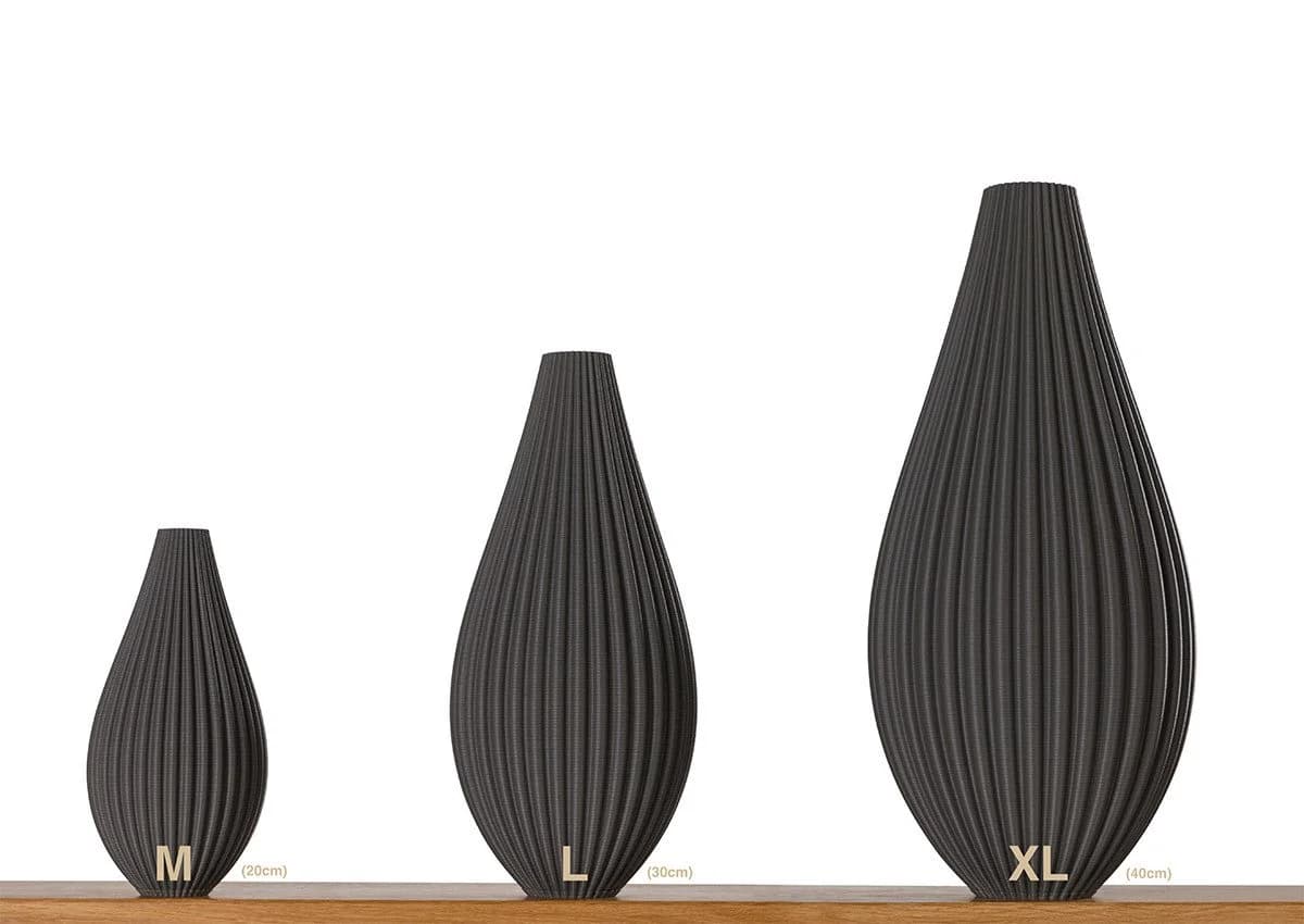 3D Vase Dekovase Sina XL Hellgrau Nachhaltige Bodenvase - Bild 3