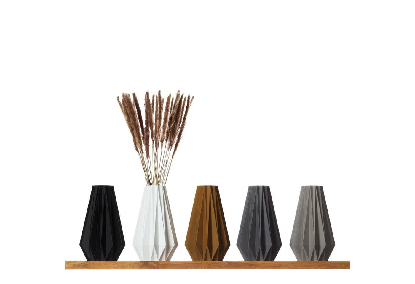 3D Vase Dekovase Agneta Weiß 30cm Nachhaltige Bodenvase