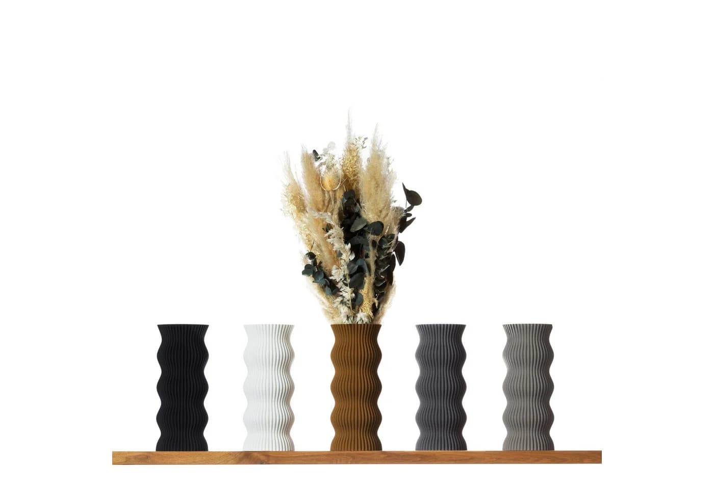 3D Vase Dekovase Anneli Schwarz Nachhaltige Bodenvase