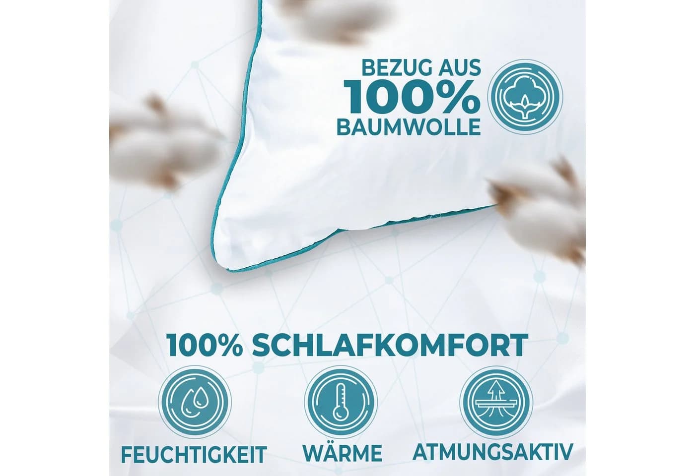 KNERST Kopfkissen FitForm Technologie 100% Polyester mit Baumwollbezug - Bild 3