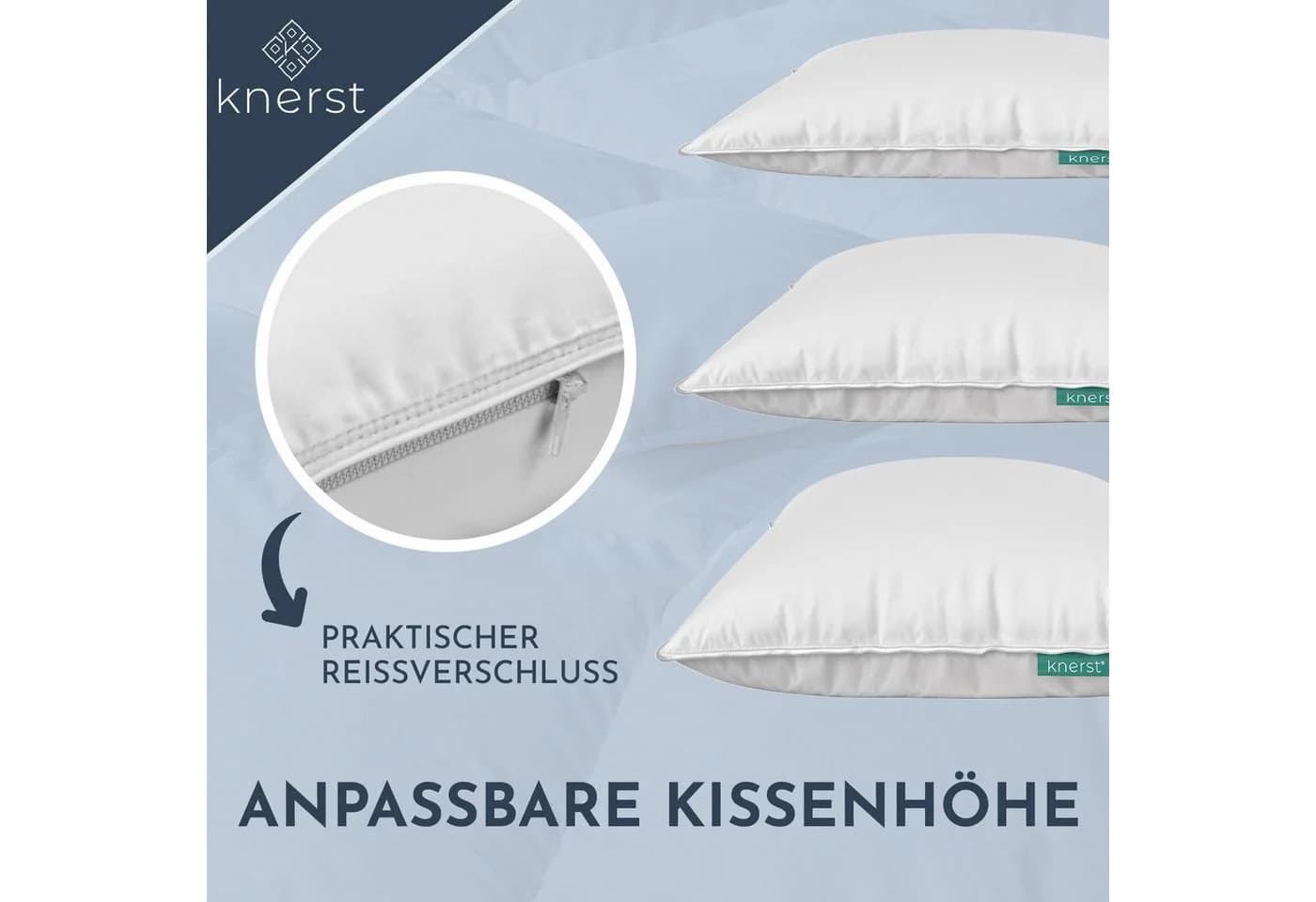 KNERST Kopfkissen Nano Cloud Fill Weiß Ergonomisch - Bild 4