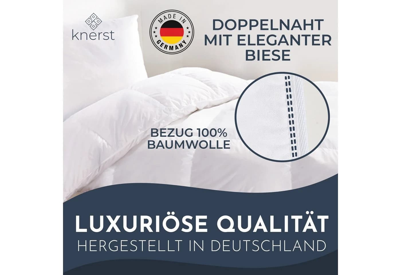 KNERST Daunenbettdecke Daunen und Federn EN12934:1999 atmungsaktive Daunendecke