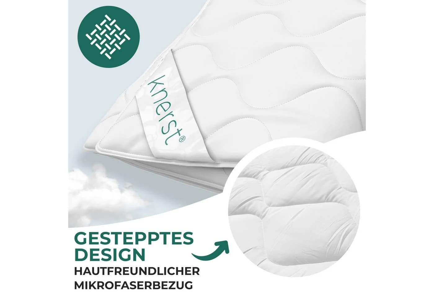 KNERST Microfaserbettdecke Allergikerfreundlich Atmungsaktiv Ganzjahresdecke - Bild 3