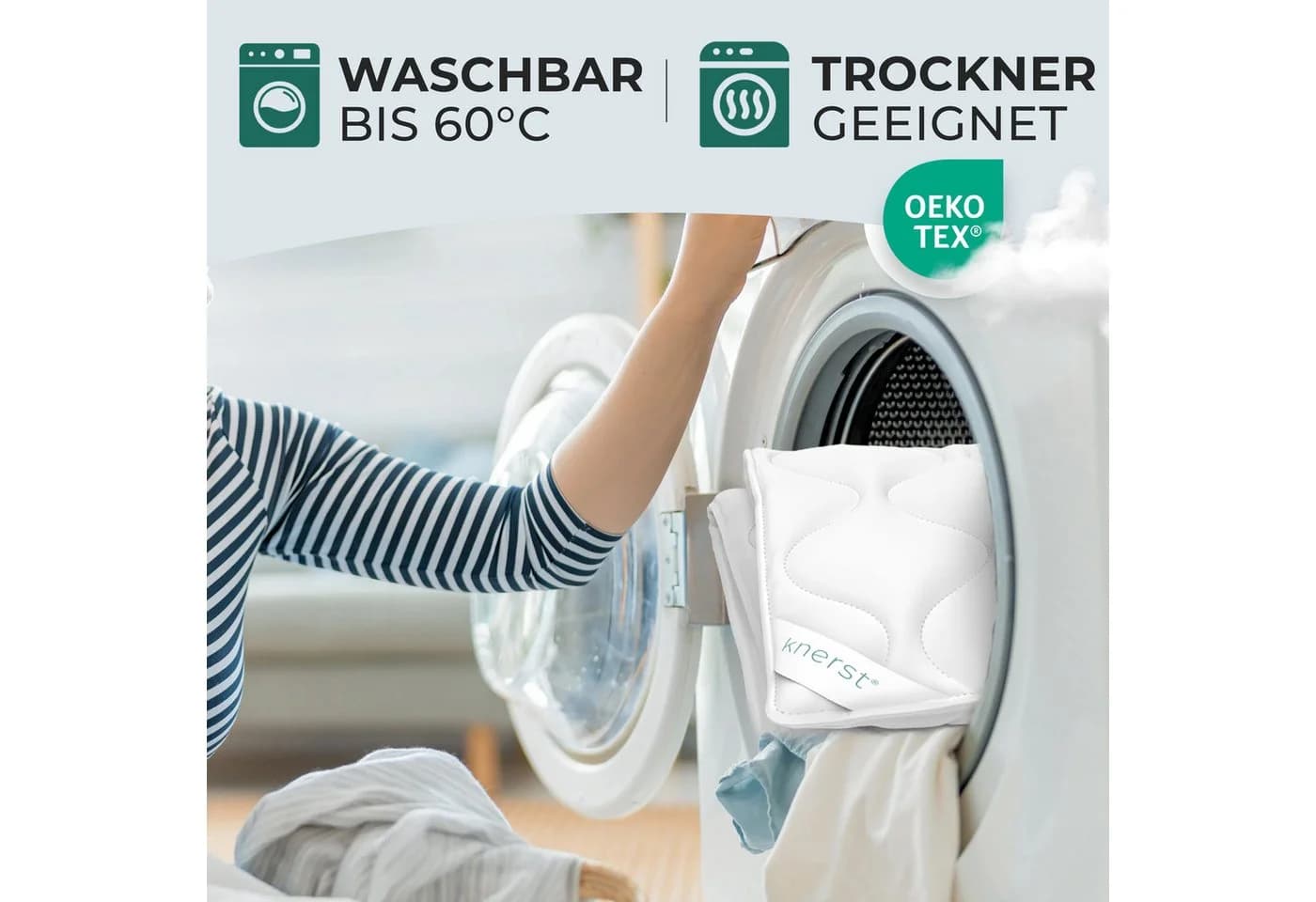 KNERST Microfaserbettdecke Allergikerfreundlich Atmungsaktiv Ganzjahresdecke - Bild 4