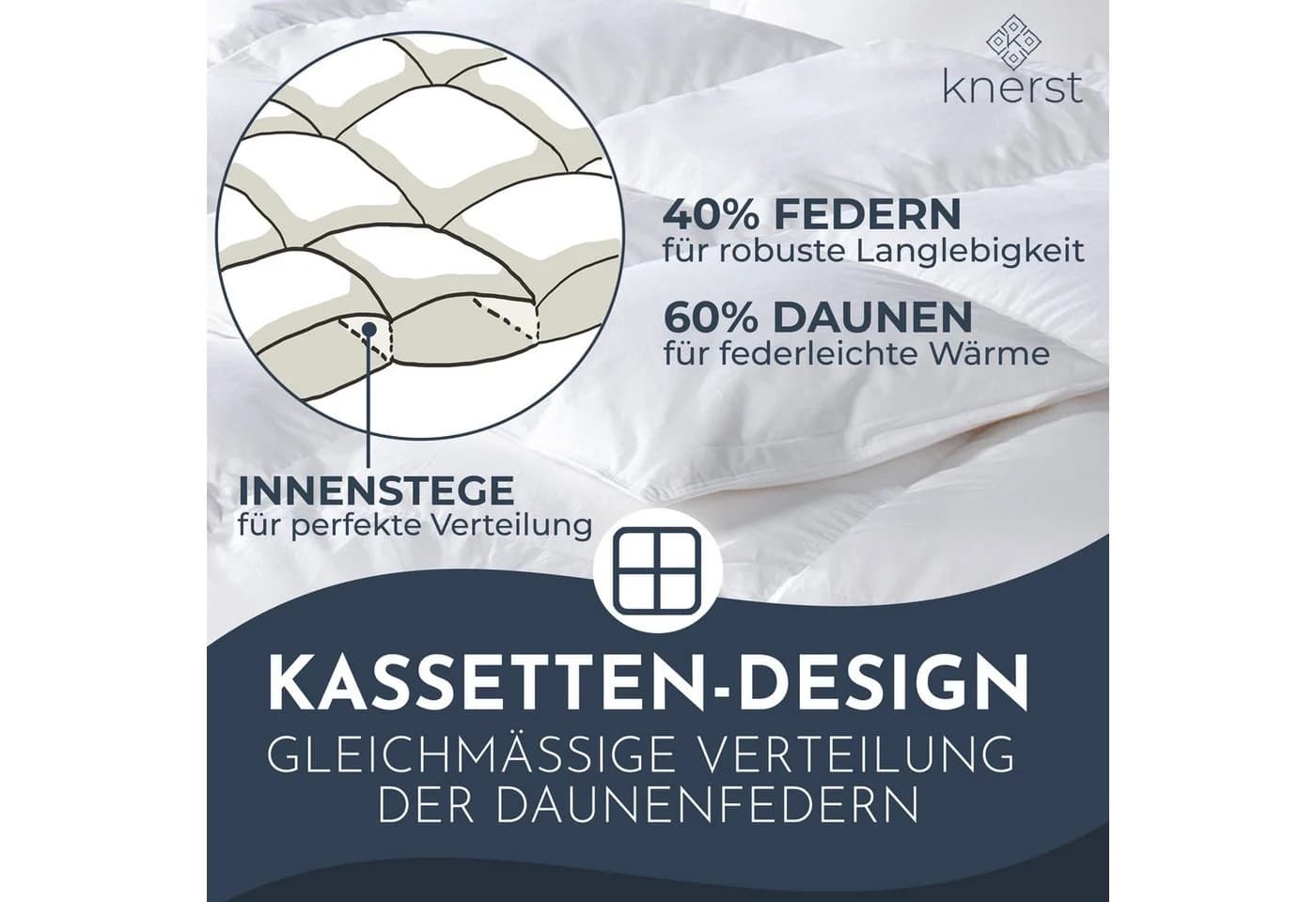 KNERST Daunenbettdecke Extra Warm & Mittel Warm EN12934 - Bild 3