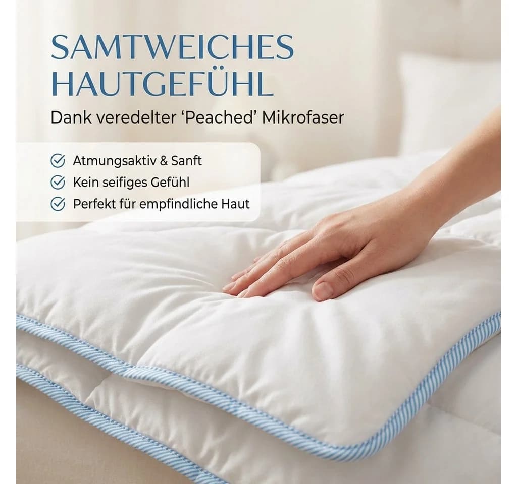 KNERST Microfaserbettdecke Allergiker 95°C waschbar Ganzjahresdecke - Bild 4