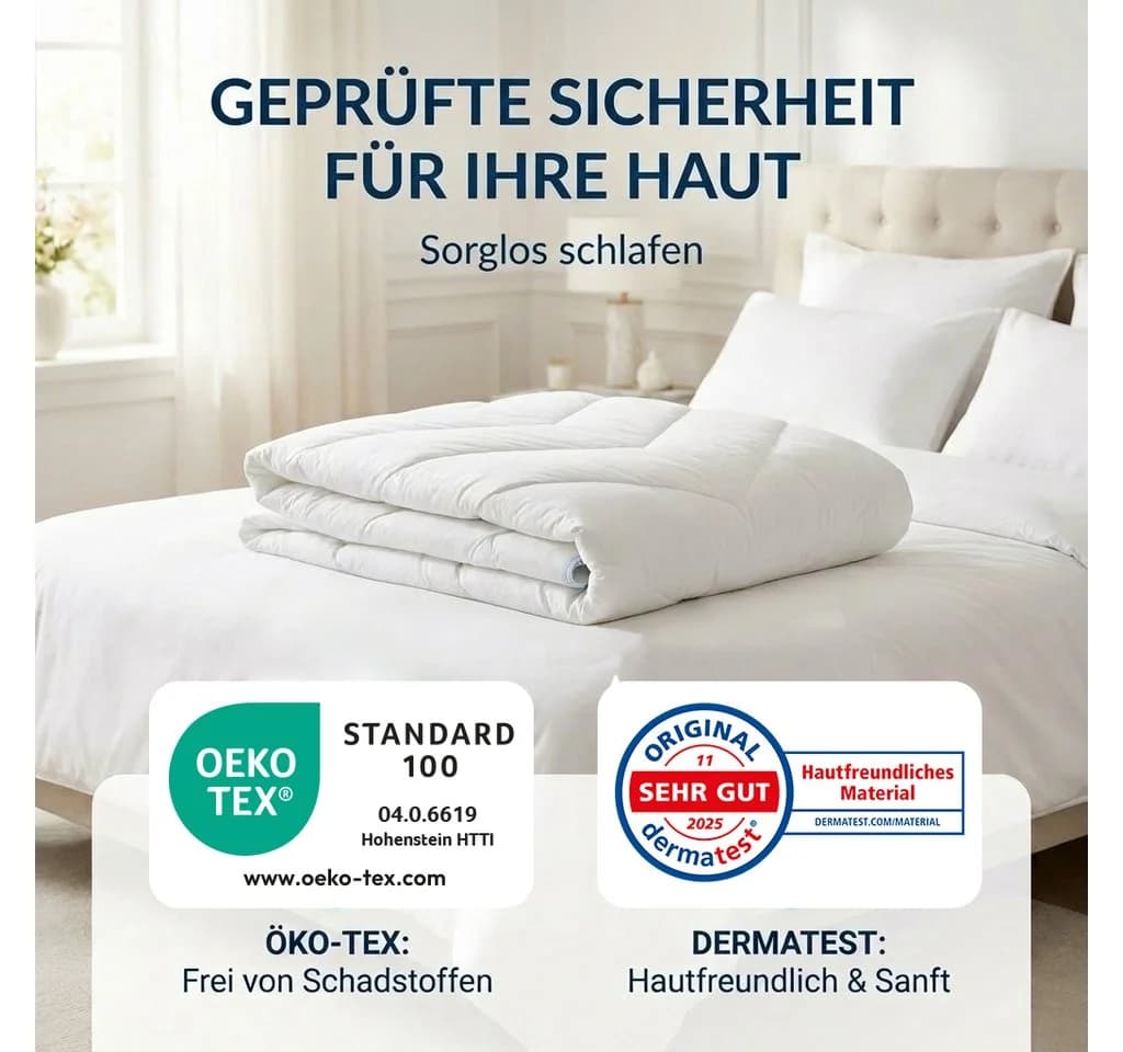 KNERST Microfaserbettdecke Allergiker 95°C waschbar Ganzjahresdecke - Bild 5
