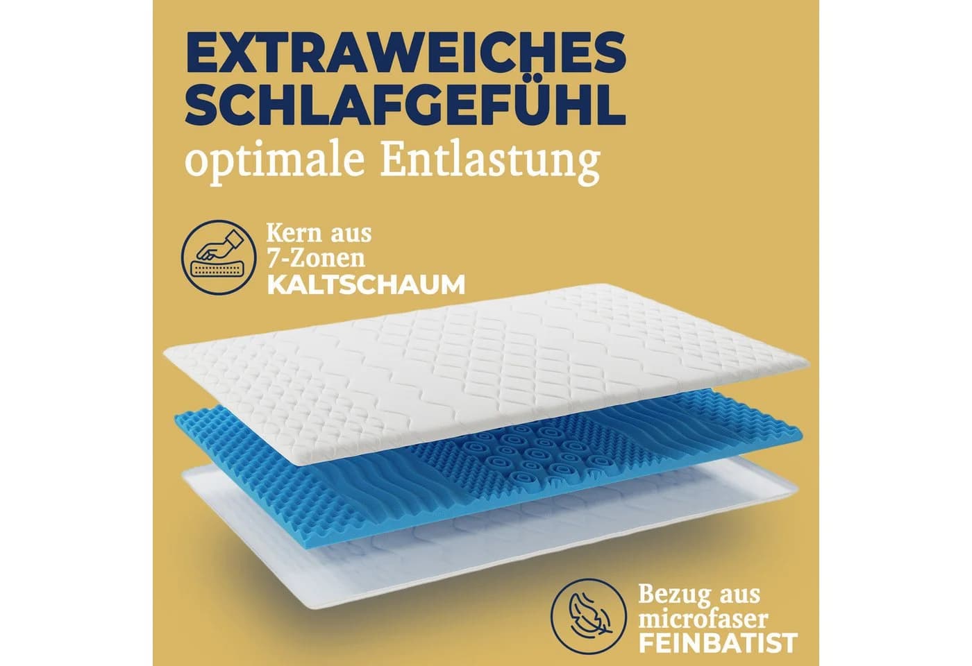 KNERST Matratzentopper 5cm Kaltschaum Orthopädisch Made in Germany - Bild 4