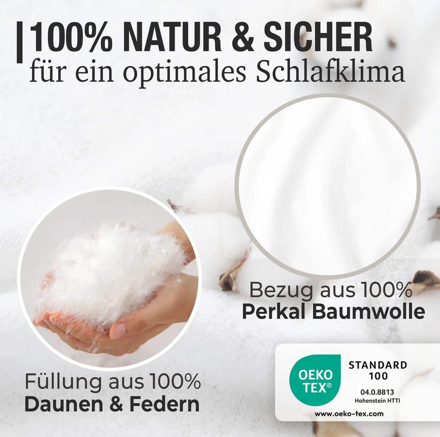KNERST Federbettdecke Daunen und Federn Bettdecke Baumwollbezug - Bild 4