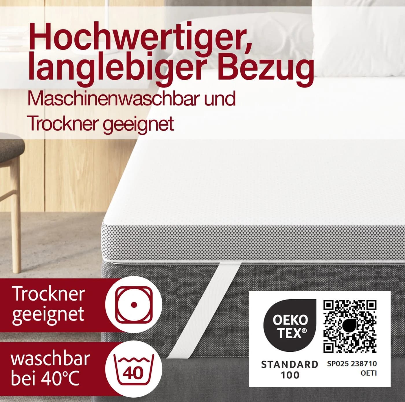 EVAN BROWNS Matratzentopper DUO 7 cm Komfortschaum mit Memory Foam - Bild 5