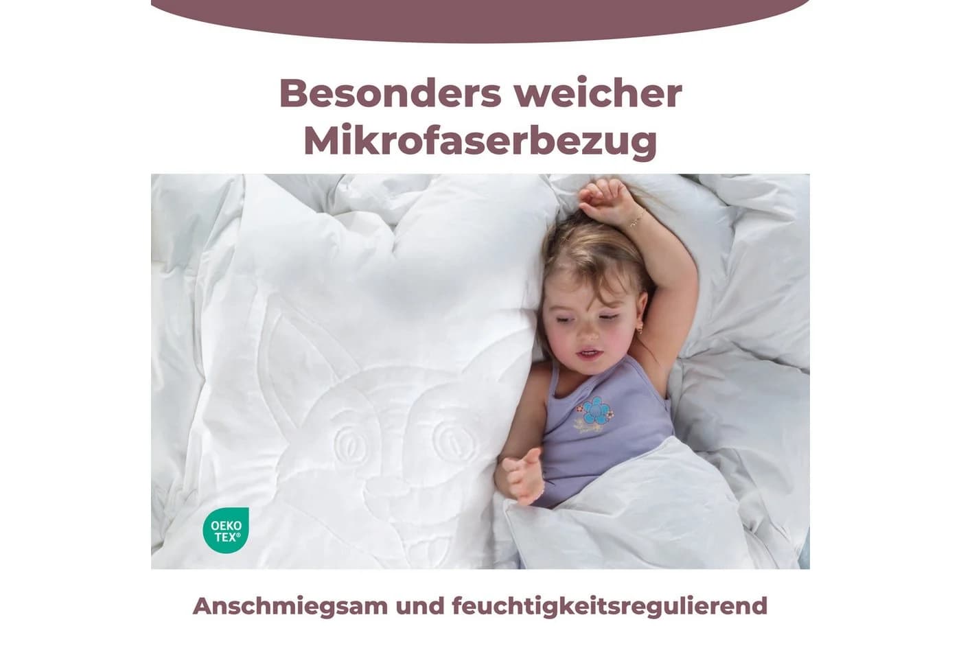 EVAN BROWNS Bettdecke + Kopfkissen für Kinder, bis zu 90°C waschbar, trocknergeeignet, hypoallergene Füllung - Bild 5