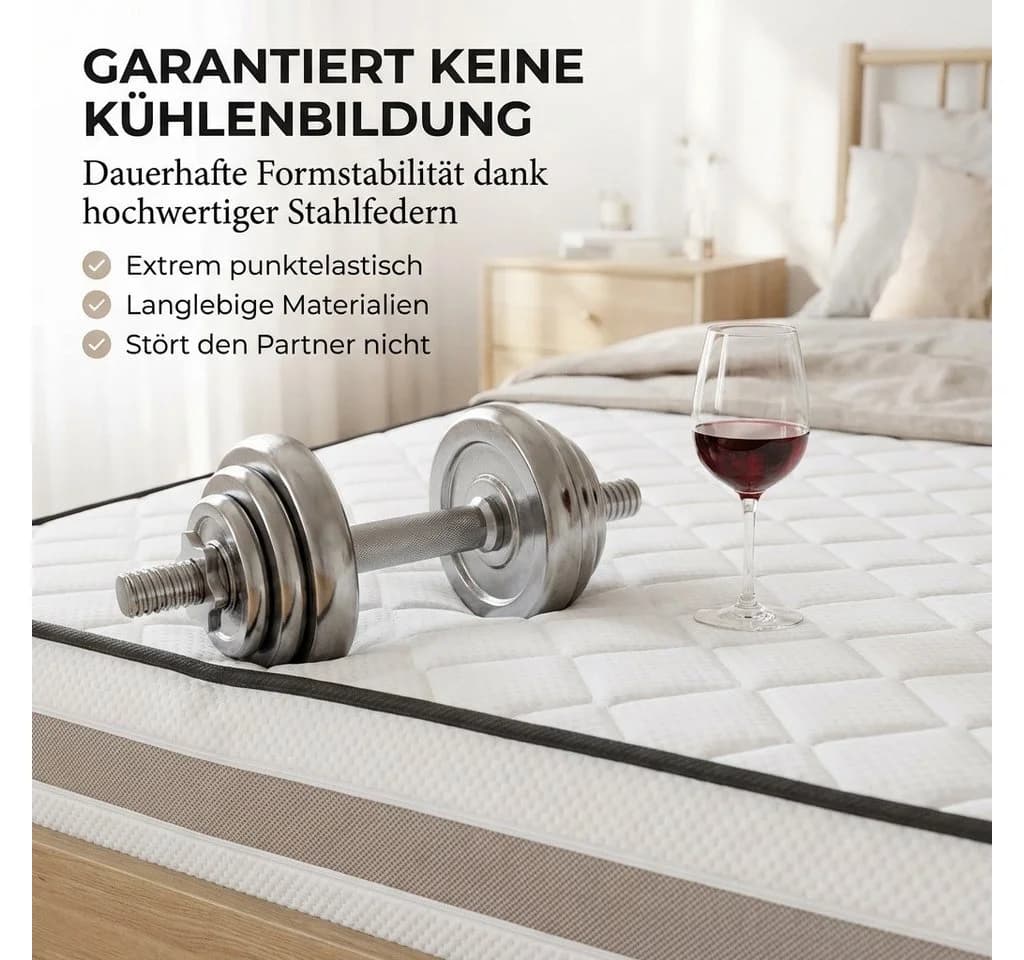 KNERST Hybridmatratze 25cm Wendematratze 7-Zonen Federkern - Bild 4