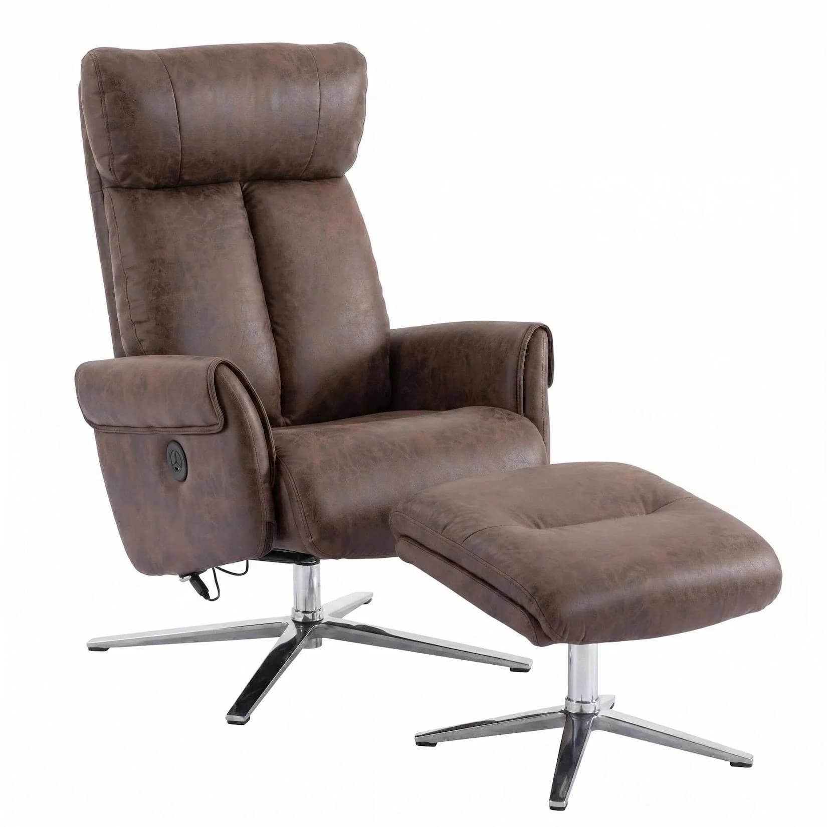 Happy Home Elektrischer Relaxsessel mit Hocker, Kunstleder, 360° drehbar, USB