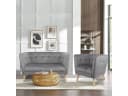 Happy Home Relaxsessel Grau Samtbezug mit Armlehne Bild 3