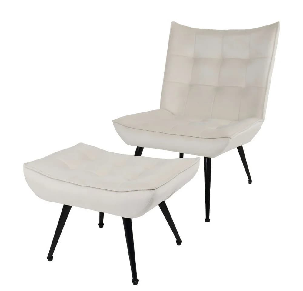 Happy Home Loungesessel Beige mit Fußhocker & verstellbaren Füßen - Bild 2