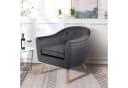 Happy Home Loungesessel Samtbezug grau mit Holzoptik-Beinen Bild 1